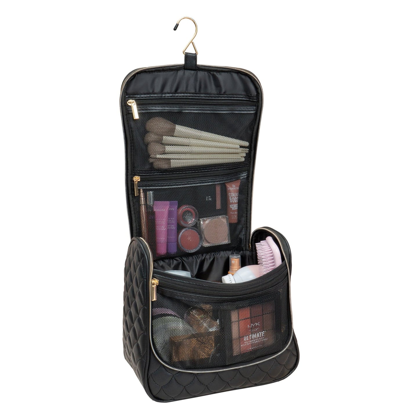 Joan & David The Teardrop Quilted Hanging Toiletry Cosmetic Bag