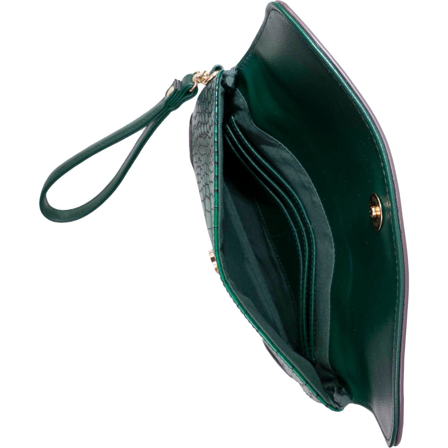 Ellen Tracy Croco Smooth Flap  Wristlet