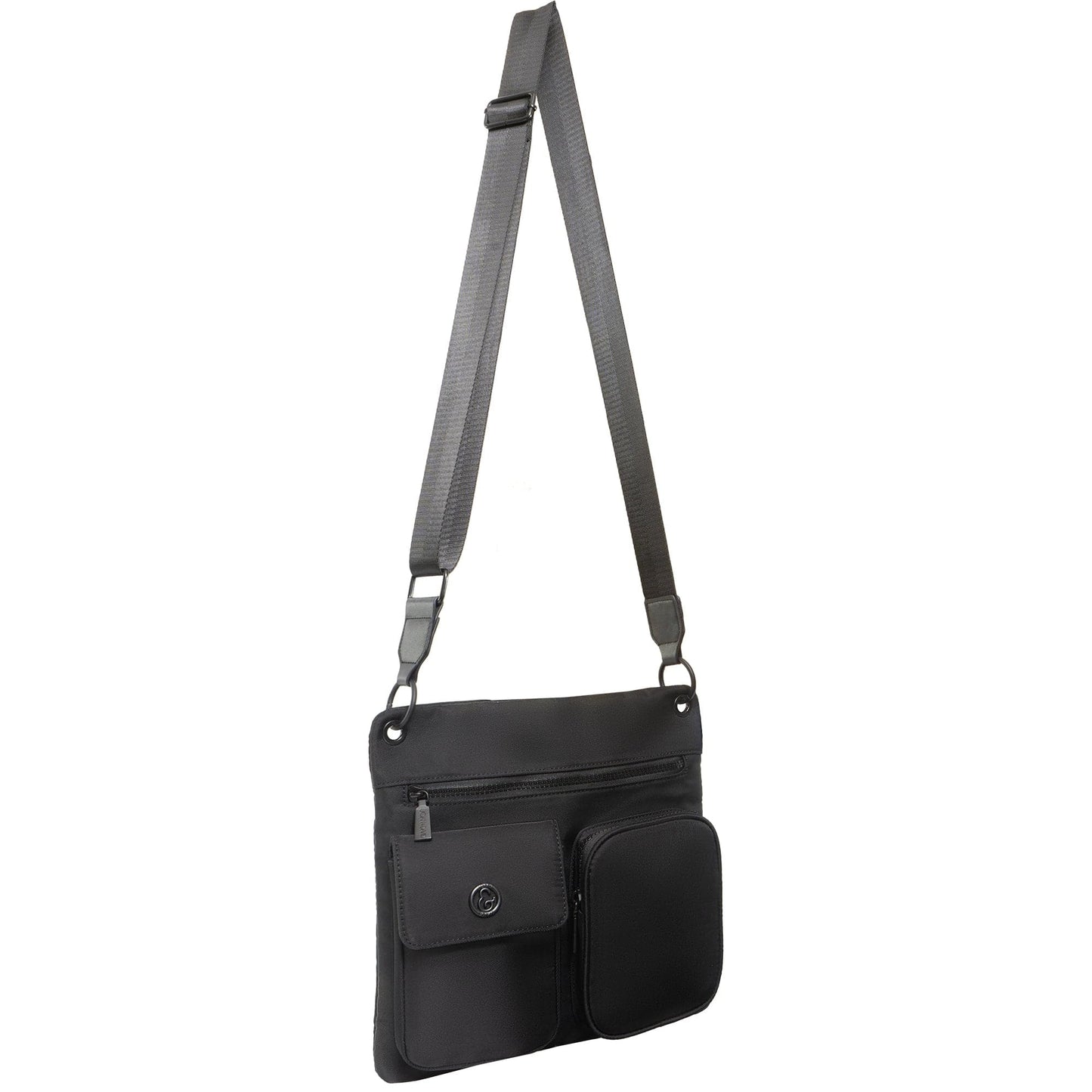 Joan & David The Kara 11 In. Twill Nylon Passport Crossbody Bag