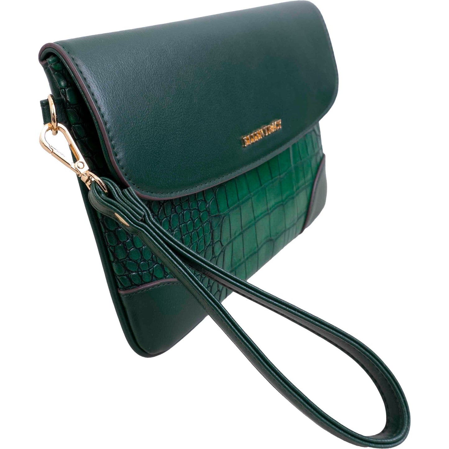 Ellen Tracy Croco Smooth Flap  Wristlet