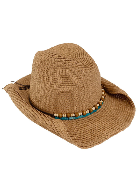 Magid Beaded Straw Cowboy Hat