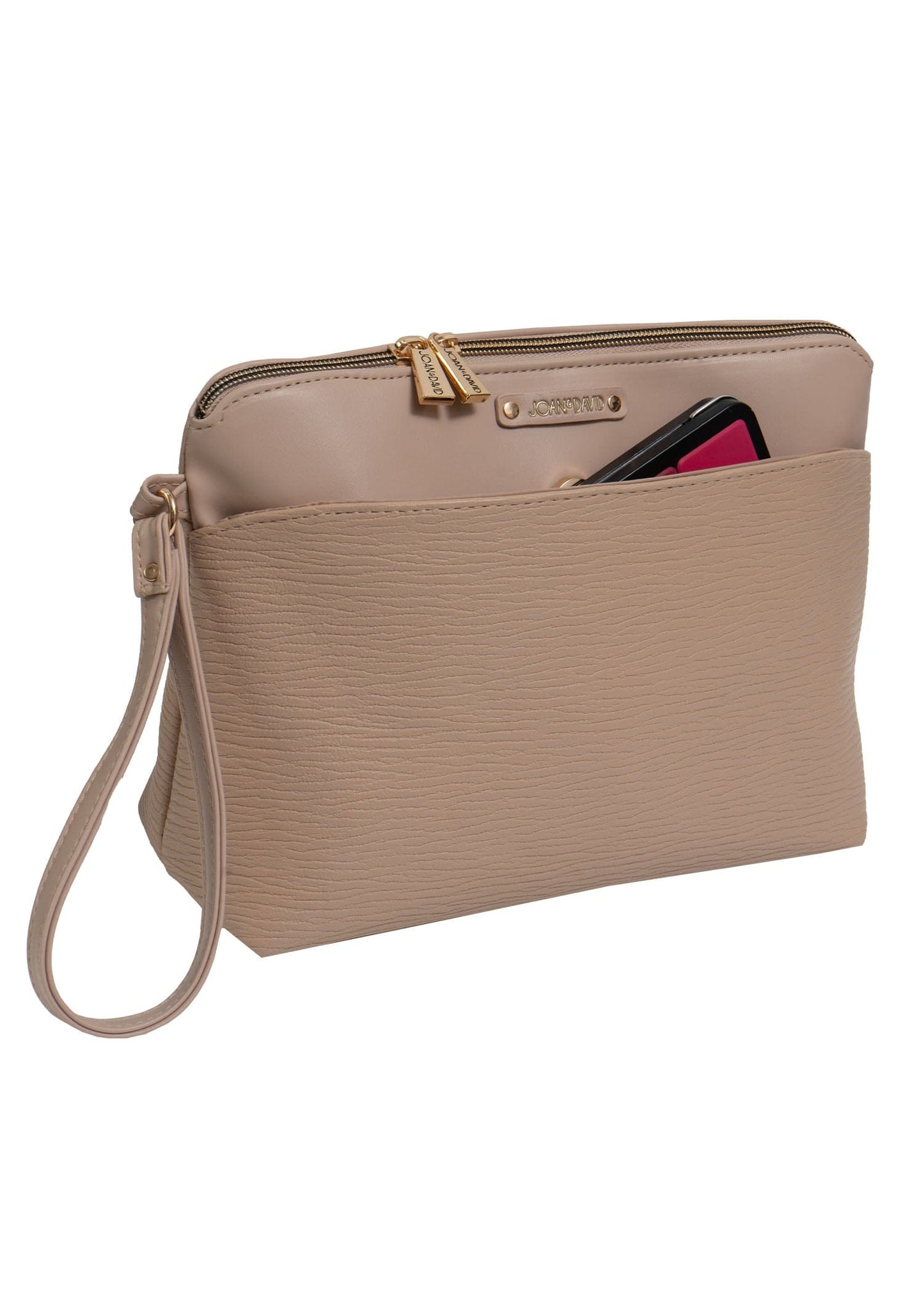 Joan & David Top Zip Wristlet Cosmetic Case