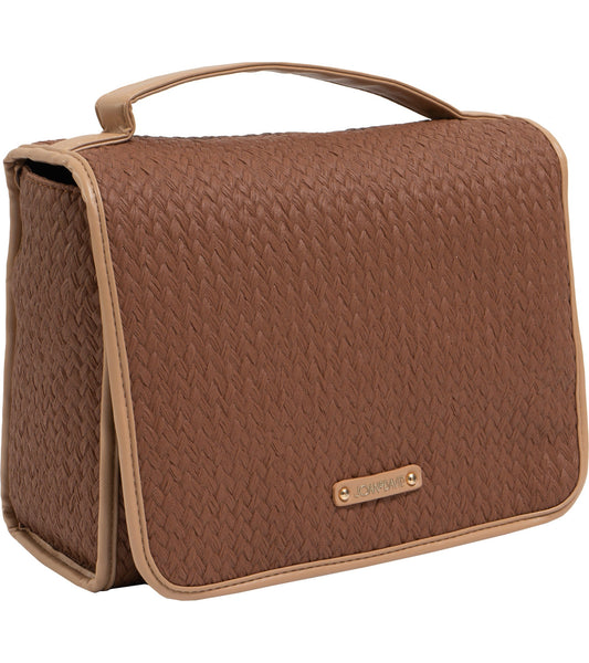 Joan and David The Woven PU Top Handle Hanging Toiletry Case