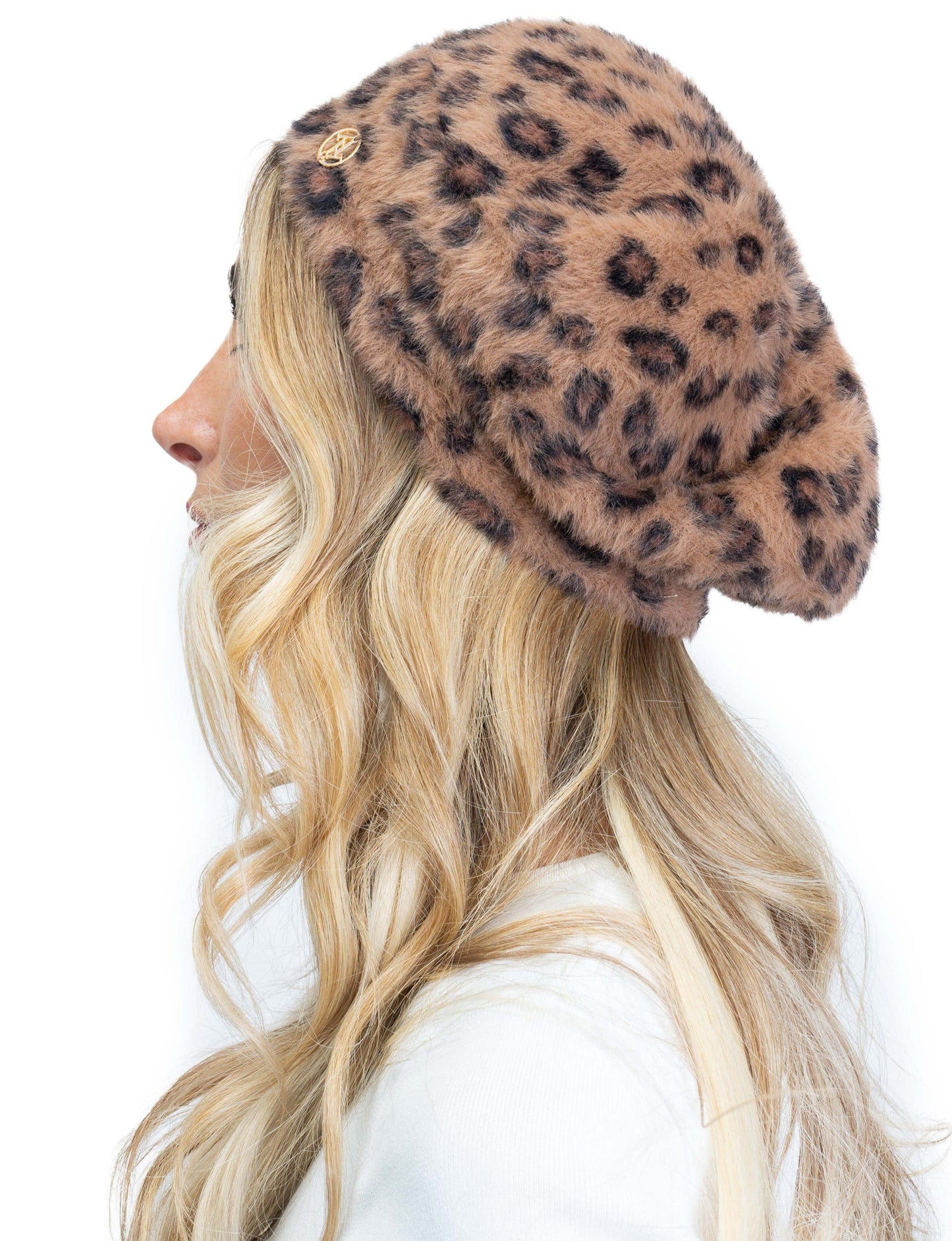 Adrienne Vittadini Leopard Print Beret