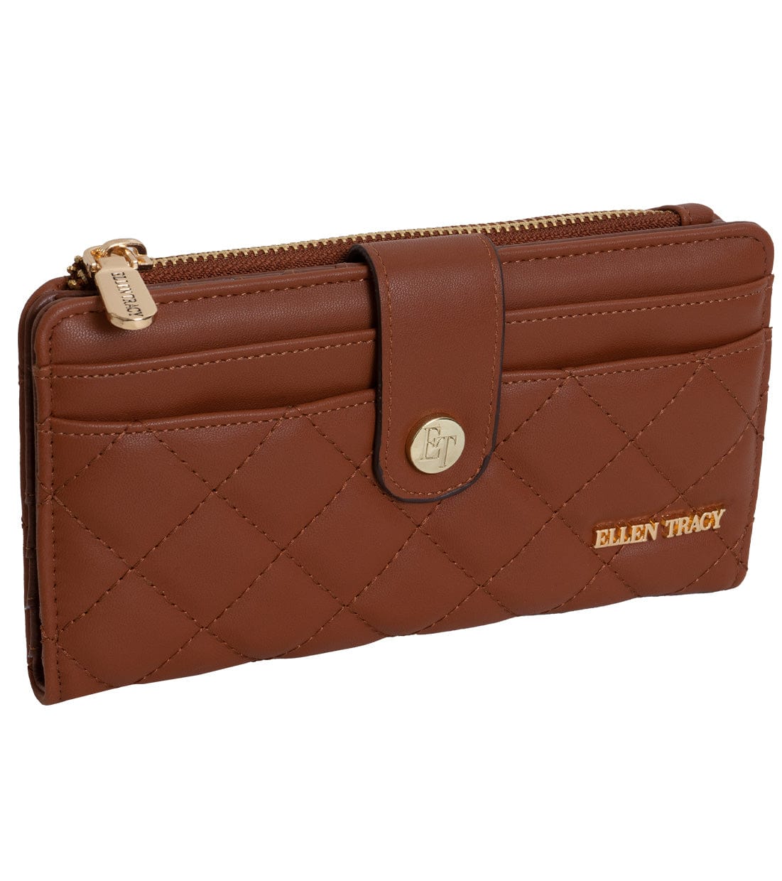 Ellen Tracy Diamond Quilted Coin Snap Wallet