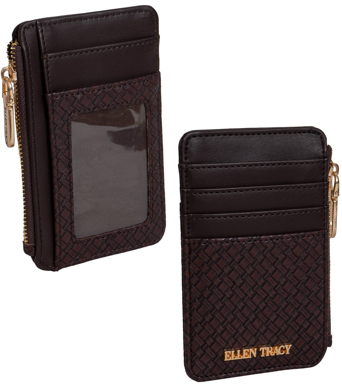 Ellen Tracy Basket Weave ID Card Case