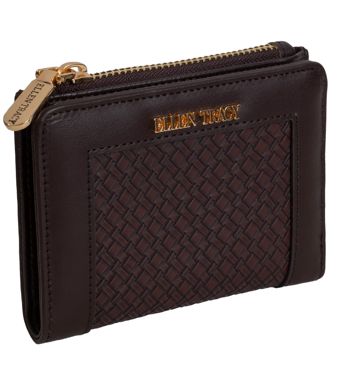 Ellen Tracy Basket Weave Bi-Fold Indexer Wallet