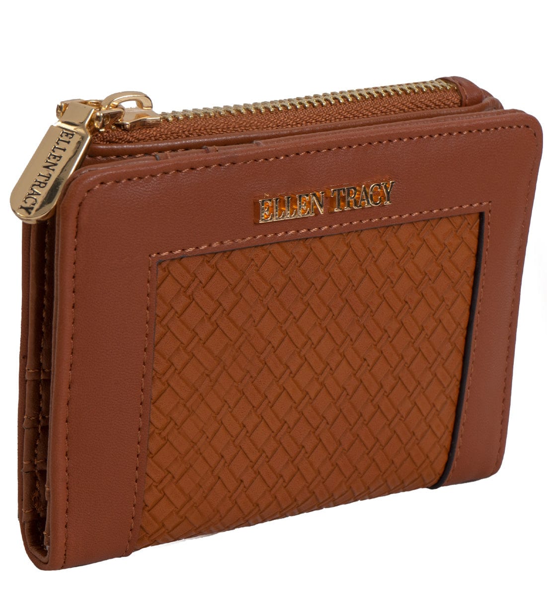 Ellen Tracy Basket Weave Bi-Fold Indexer Wallet