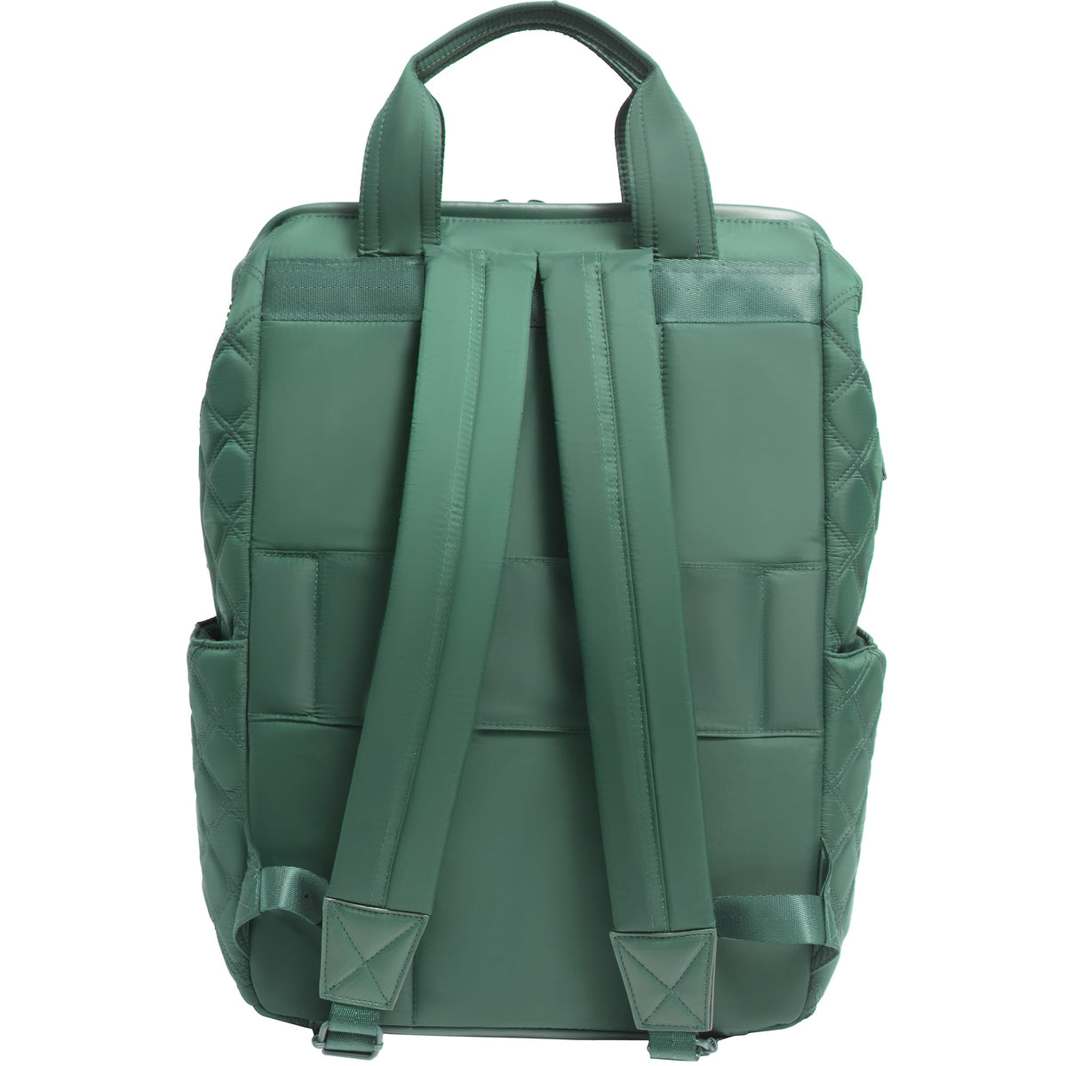 Joan & David Diamond Quilted Puffer Nylon Square Laptop Backpack