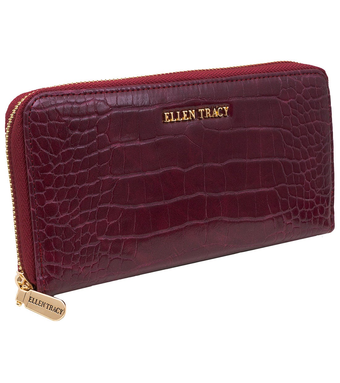 Ellen Tracy Croco Zip Around Wallet