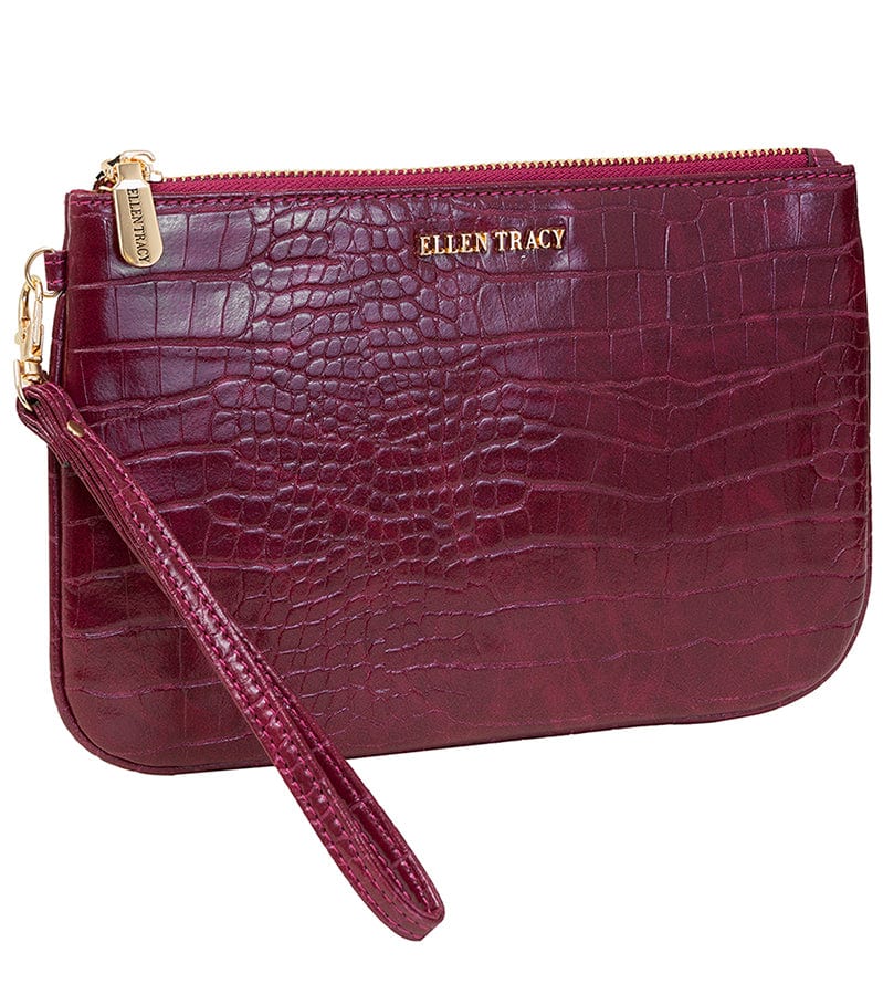 Ellen Tracy Croco Wristlet