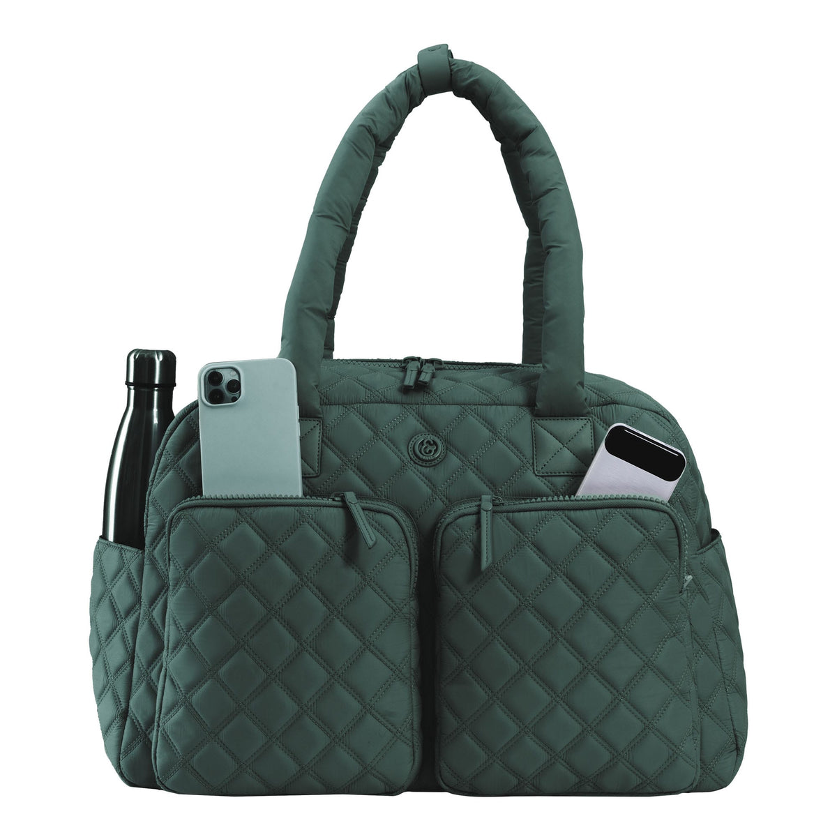 Joan & David Two Pocket Diamond Quilted 22 in. Duffel Bag
