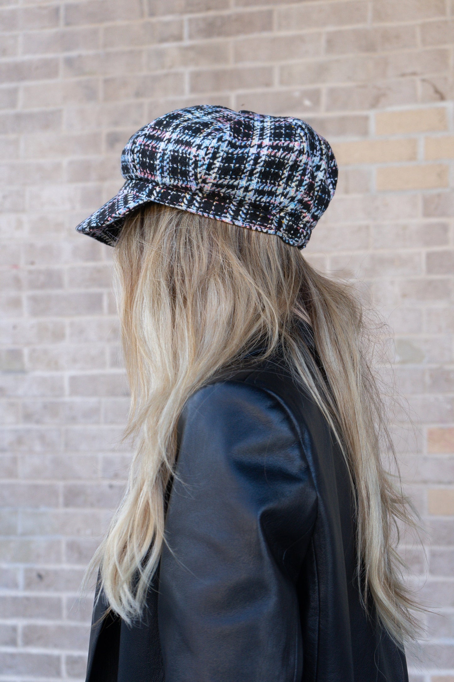 Tweed Color Bouclé Baker Boy Hat