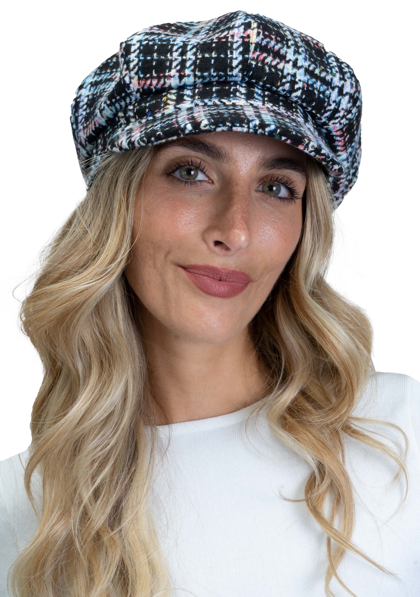 Tweed Color Bouclé Baker Boy Hat