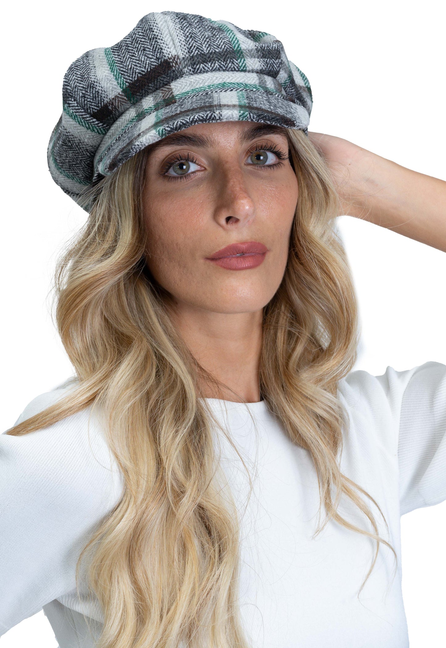 Plaid Print Baker Boy Hat