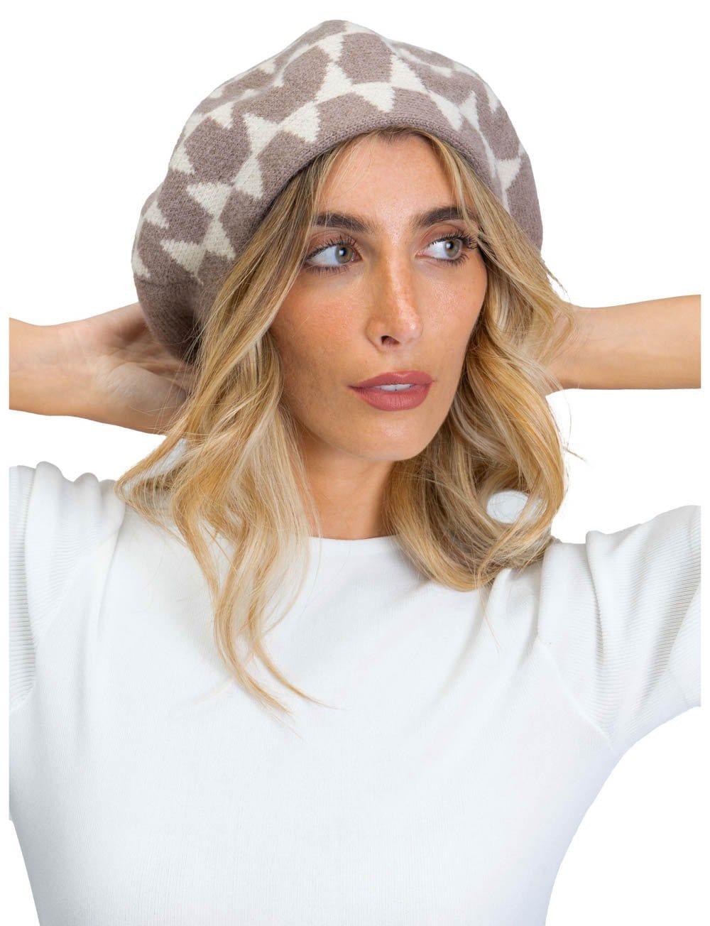 Jones New York Geo Chevron Knit Beret