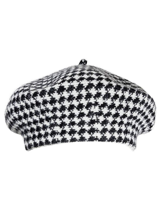 Jones New York Houndstooth Pattern Beret