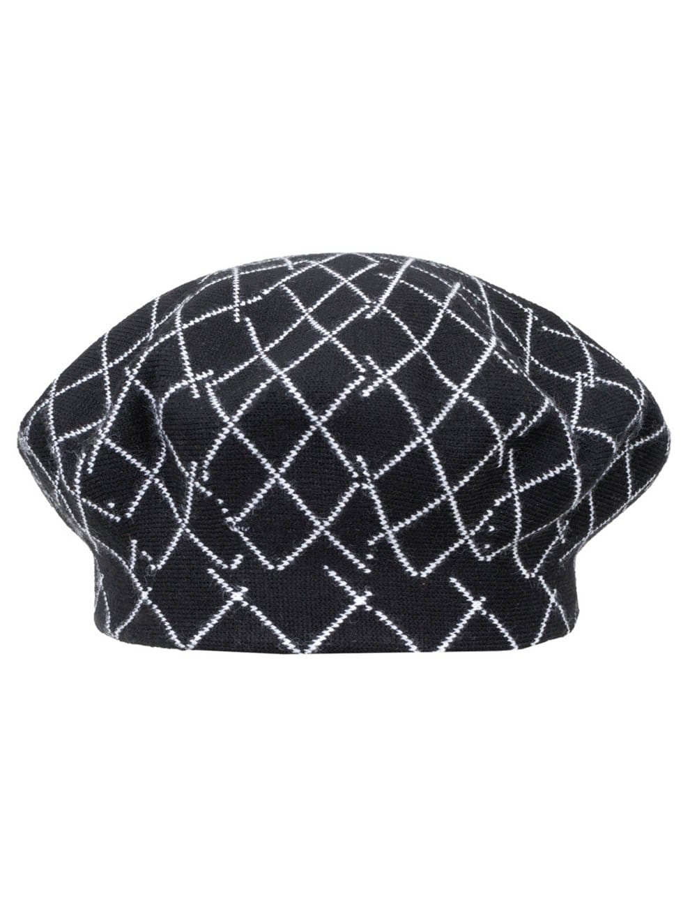 Jones New York Line Diamond Print Beret