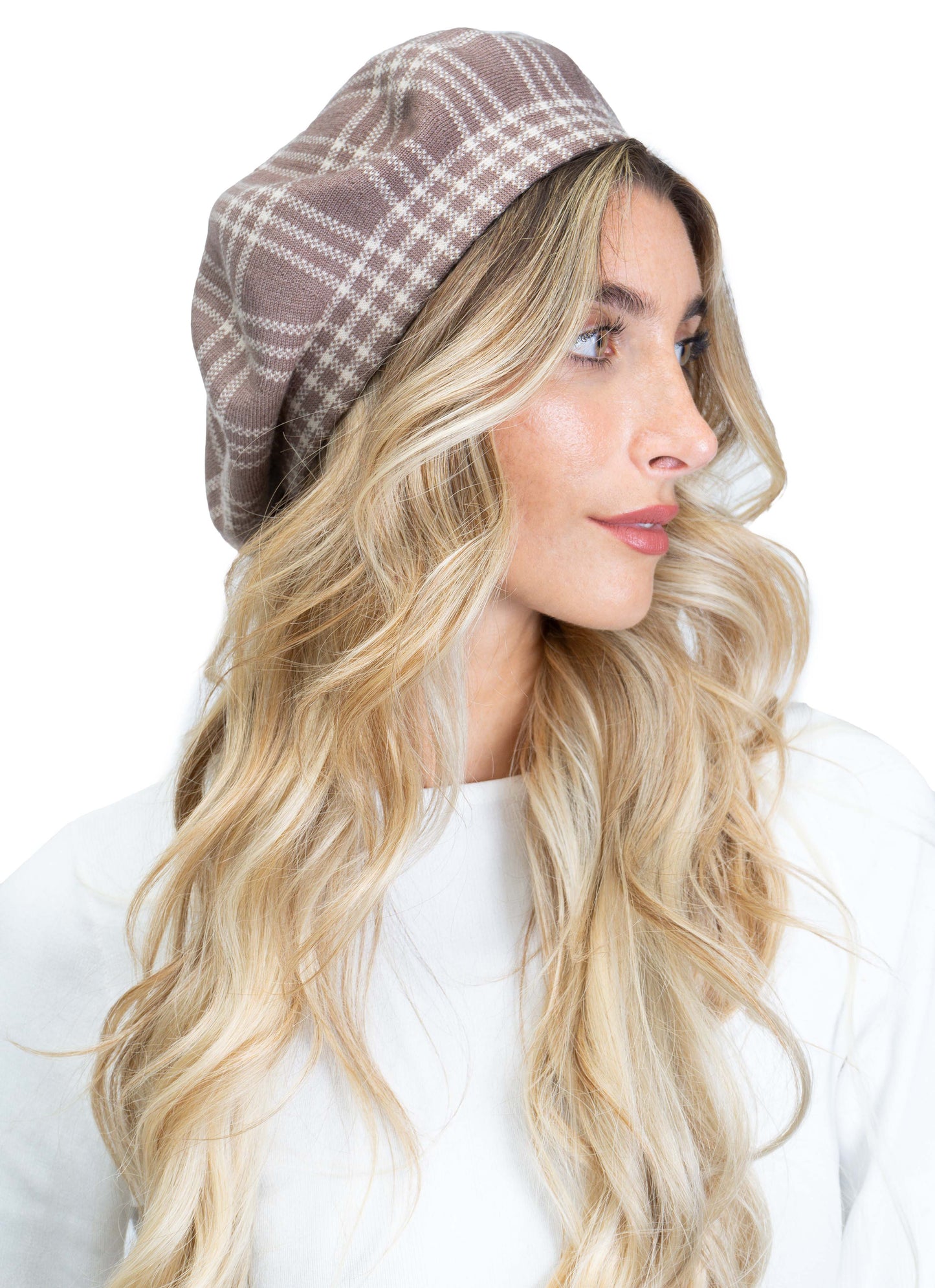 Jones New York Plaid Print Beret