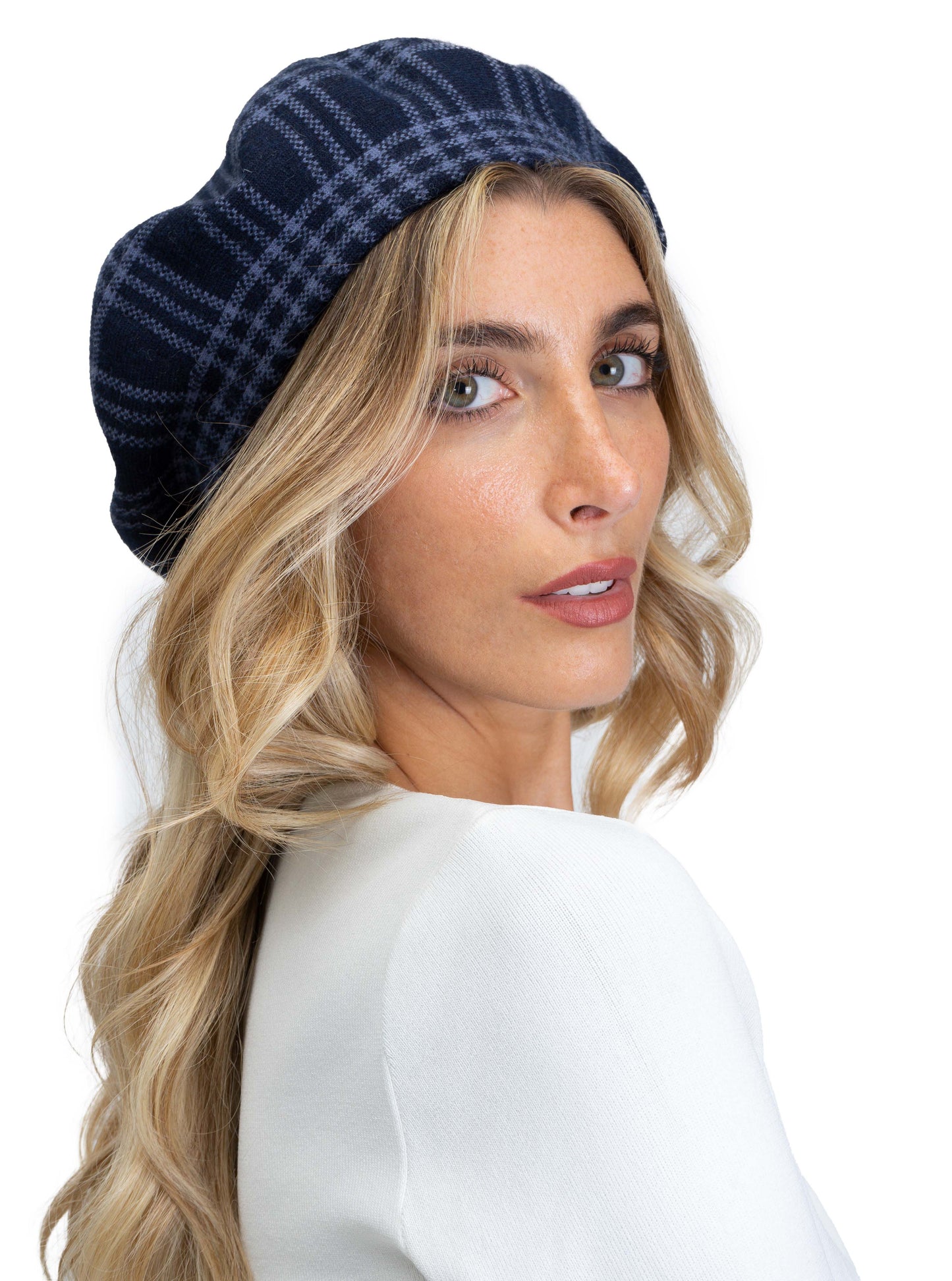 Jones New York Plaid Print Beret